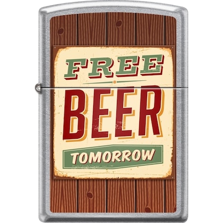 Zippo 2024 Zippo Custom Street Chrome Free Beer Tomorrow ZIP-207CI012664